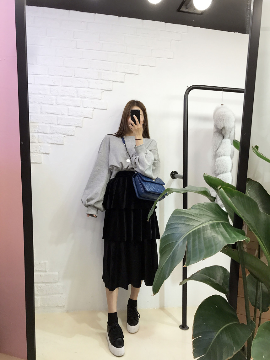 Velvet Cangkou skirt 3col basic Cody Nordic style 