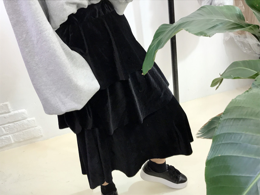Velvet Cangkou skirt 3col basic Cody Nordic style 