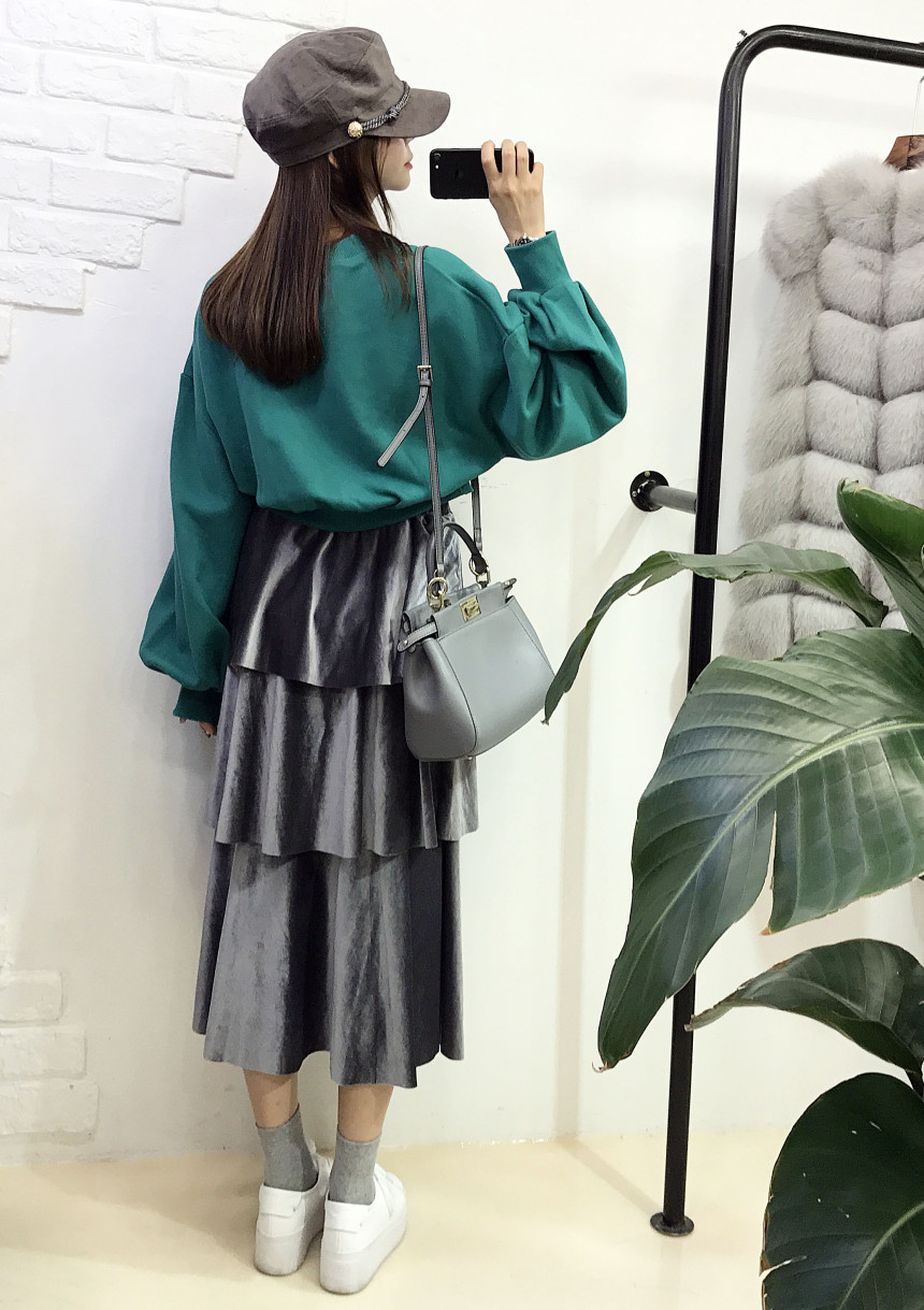 Velvet Cangkou skirt 3col basic Cody Nordic style 