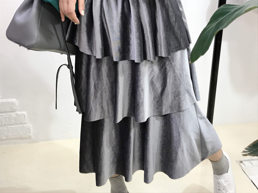 Velvet Cangkou skirt 3col basic Cody Nordic style 