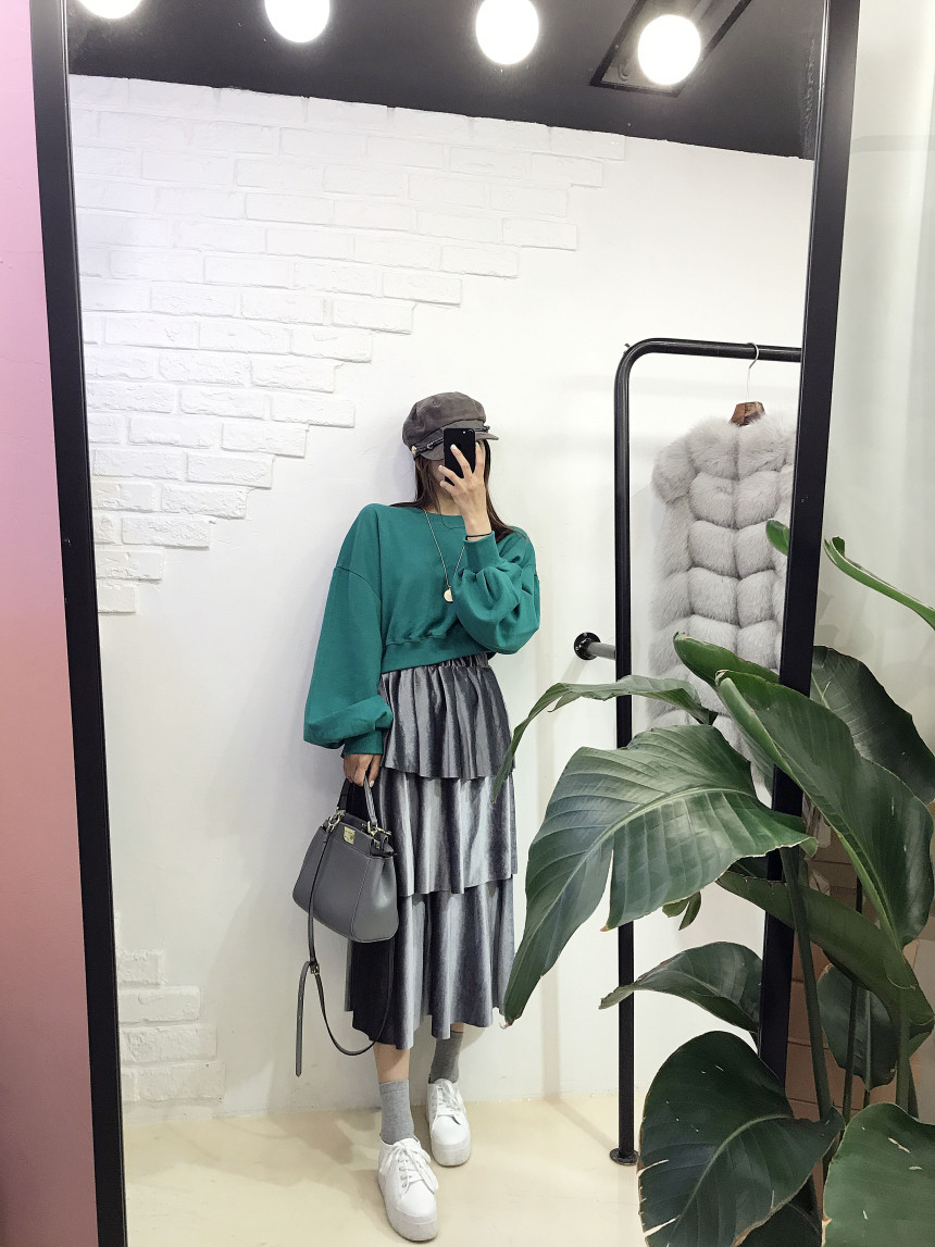 Velvet Cangkou skirt 3col basic Cody Nordic style 