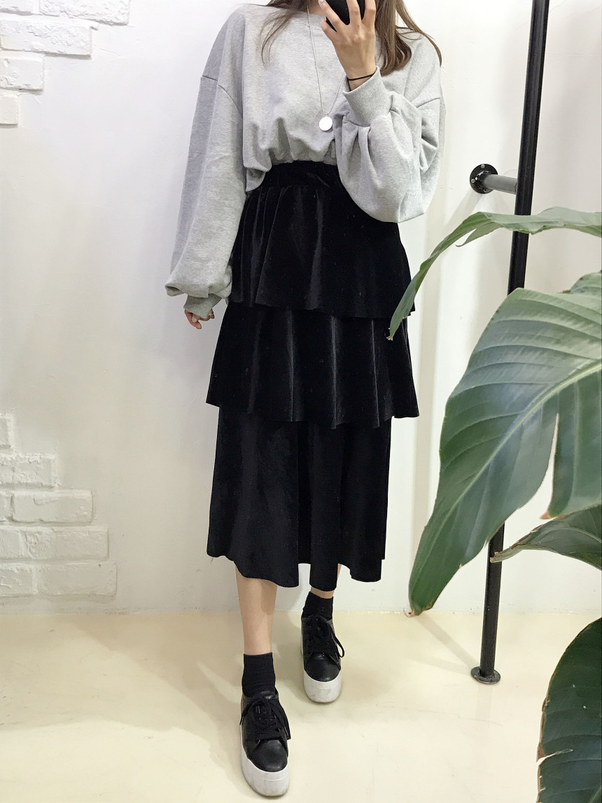 Velvet Cangkou skirt 3col basic Cody Nordic style 