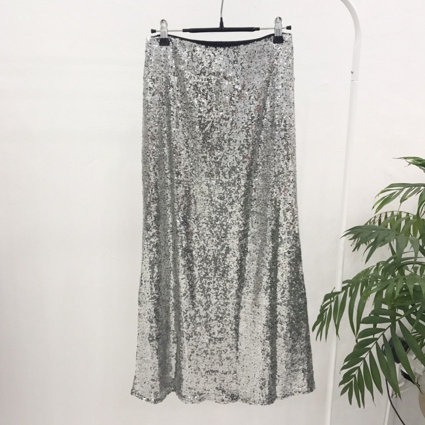Sequin Long skirts Autumn cozy look Neat and fashi