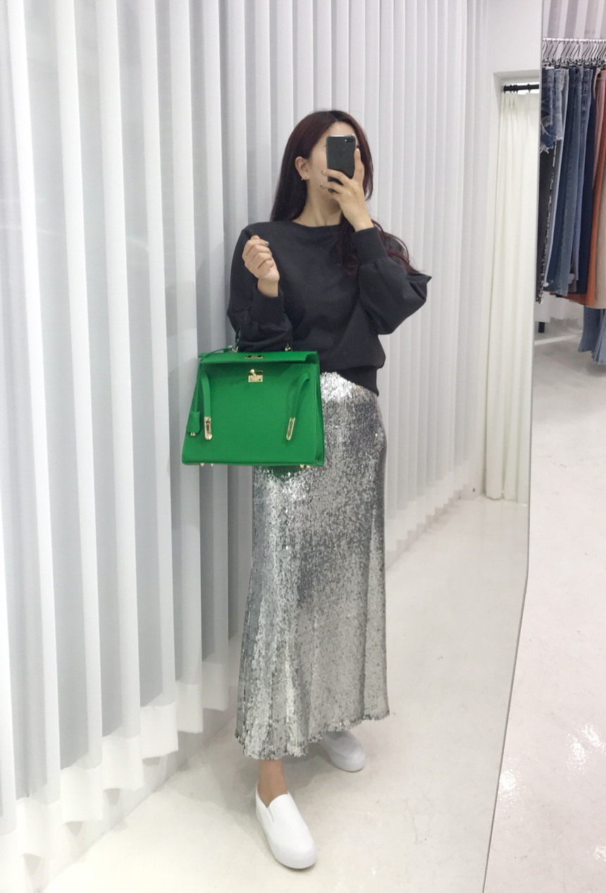 Sequin Long skirts Autumn cozy look Neat and fashi