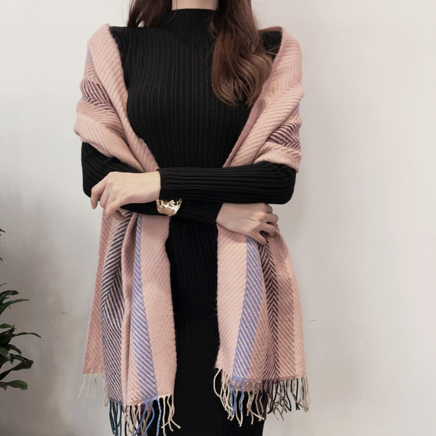 Herringbone Check Shawl Muffler