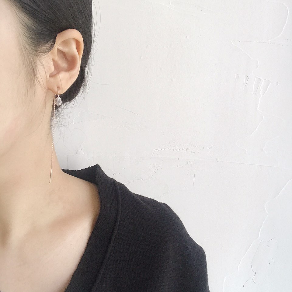 Water Drop Long Drop Earrings Women Natural Fashio