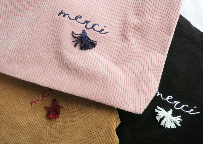 Merci Corduroy Eco Bags Stiff items Everyday Fashi