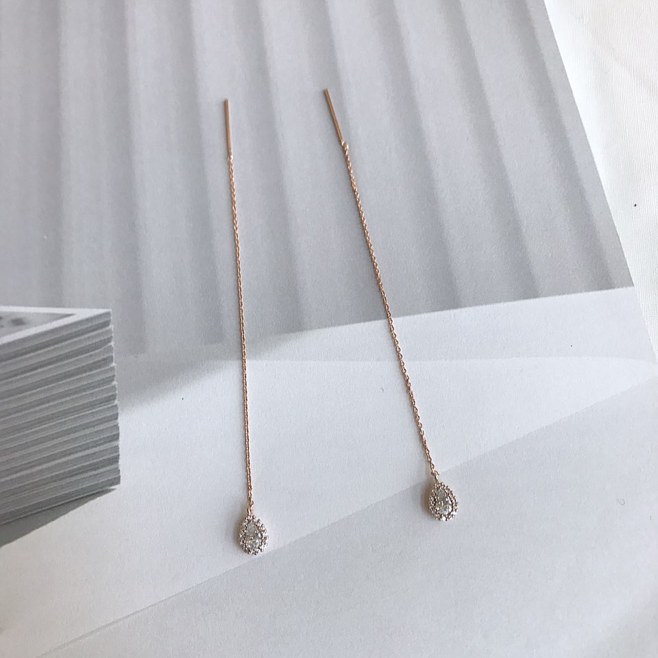 Water Drop Long Drop Earrings Women Natural Fashio