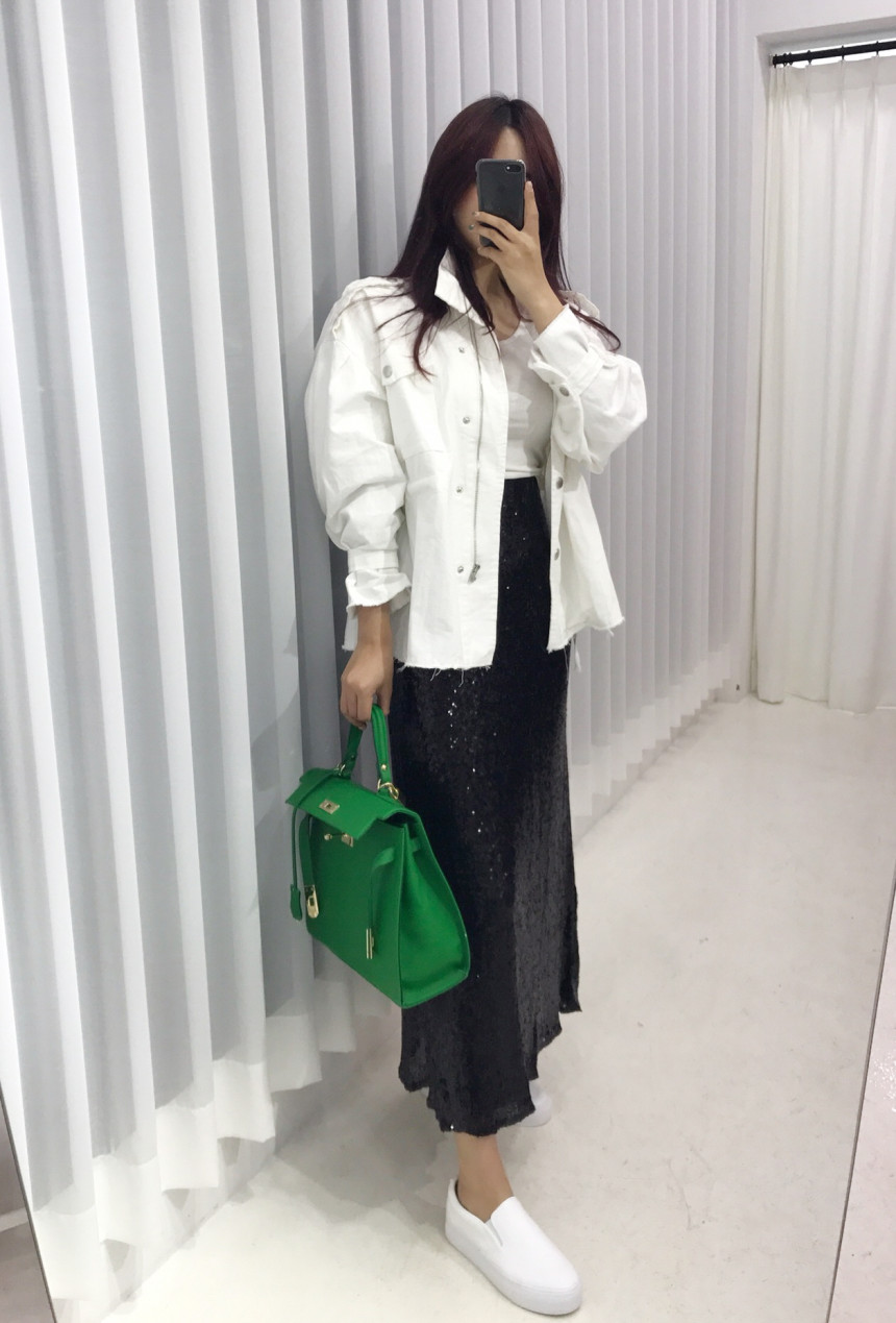 Sequin Long skirts Autumn cozy look Neat and fashi