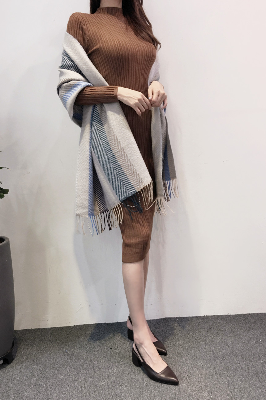 Herringbone Check Shawl Muffler