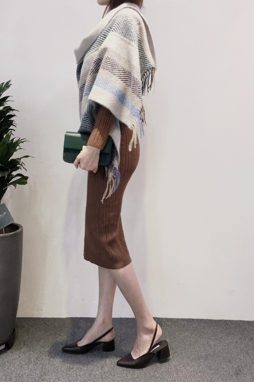 Herringbone Check Shawl Muffler