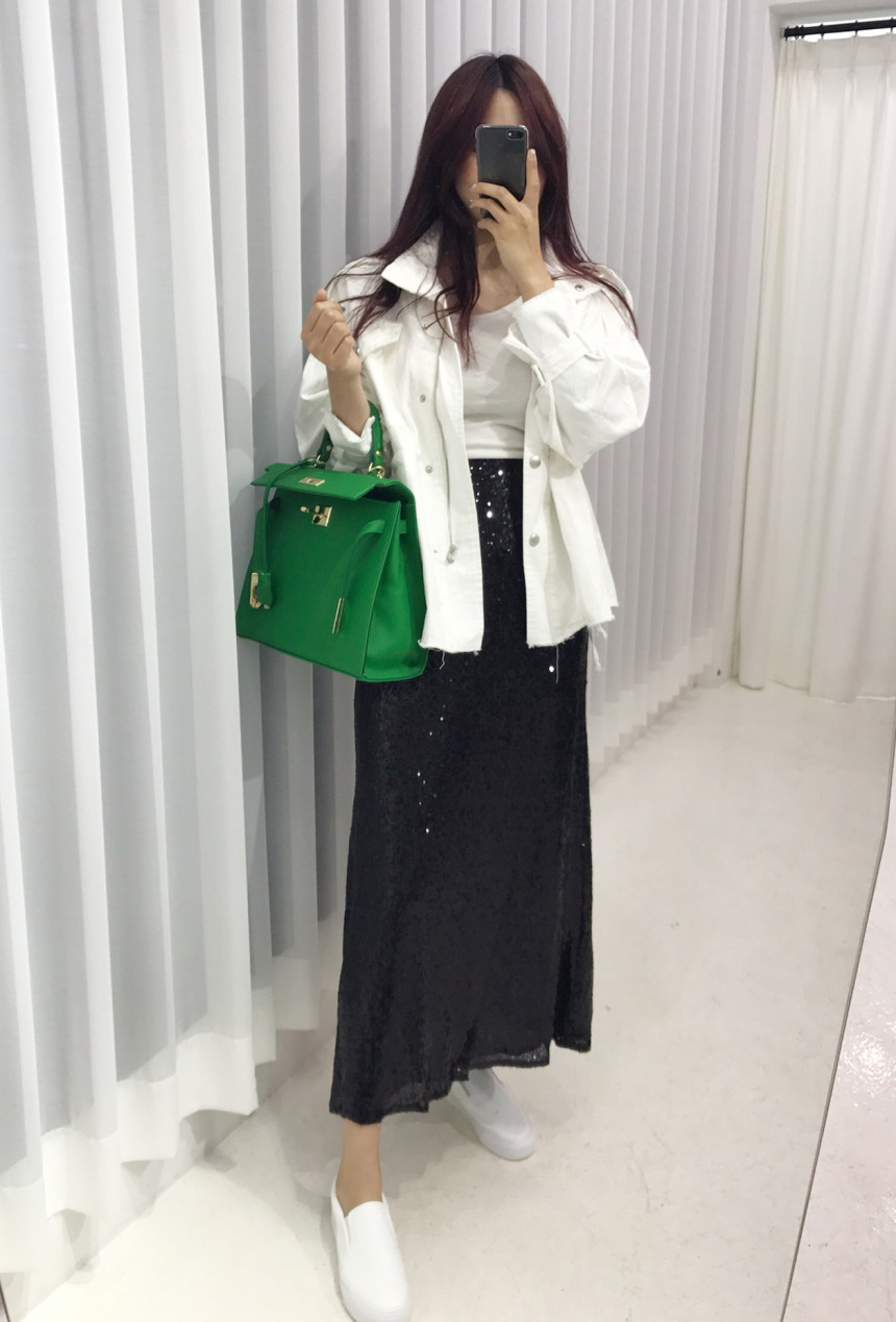 Sequin Long skirts Autumn cozy look Neat and fashi