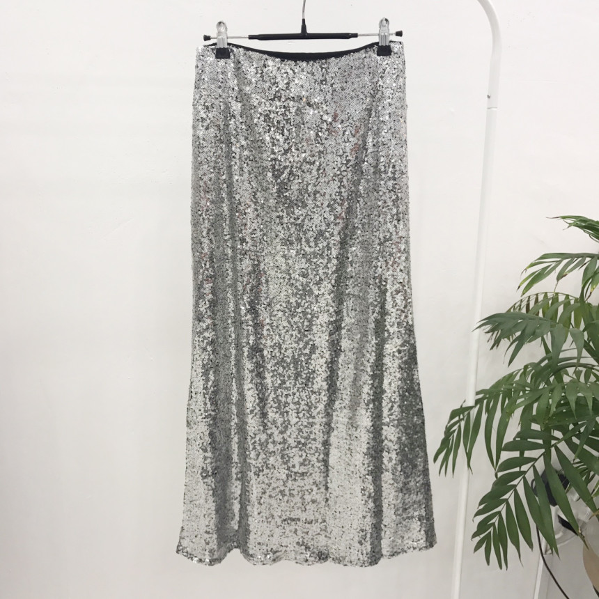 Sequin Long skirts Autumn cozy look Neat and fashi