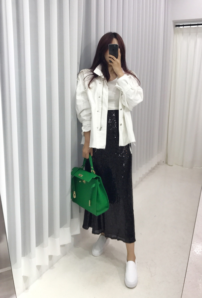 Sequin Long skirts Autumn cozy look Neat and fashi