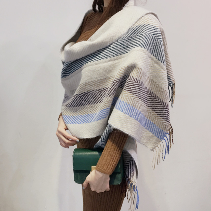 Herringbone Check Shawl Muffler