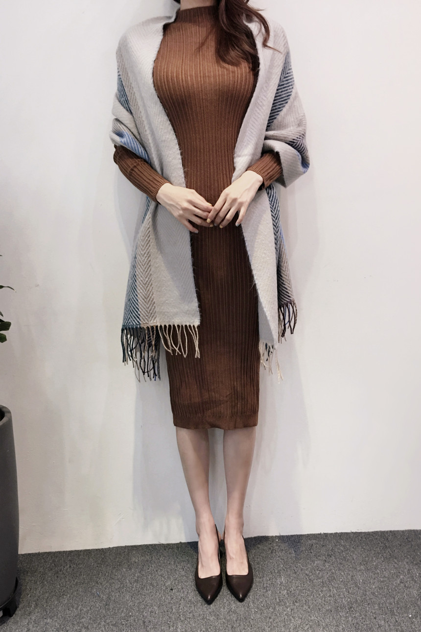 Herringbone Check Shawl Muffler