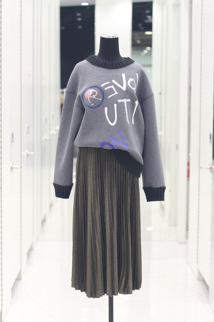 Bowl Gold Pleated Long Skirt 7127435004 Winter 30t