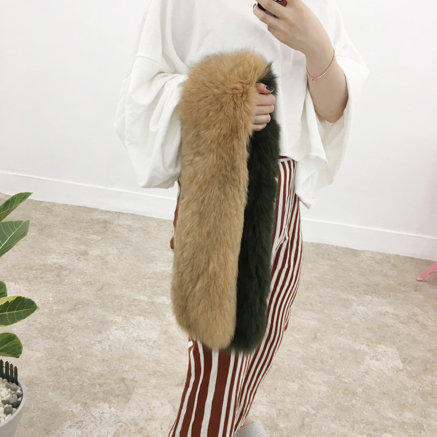 Two-color color Natural fox muffler Luxury luxurio