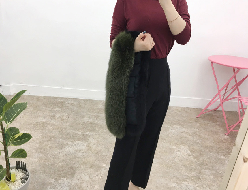 Two-color color Natural fox muffler Luxury luxurio