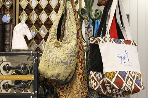 Ellen Deco geometric pattern Brown zipper Eco Bag 