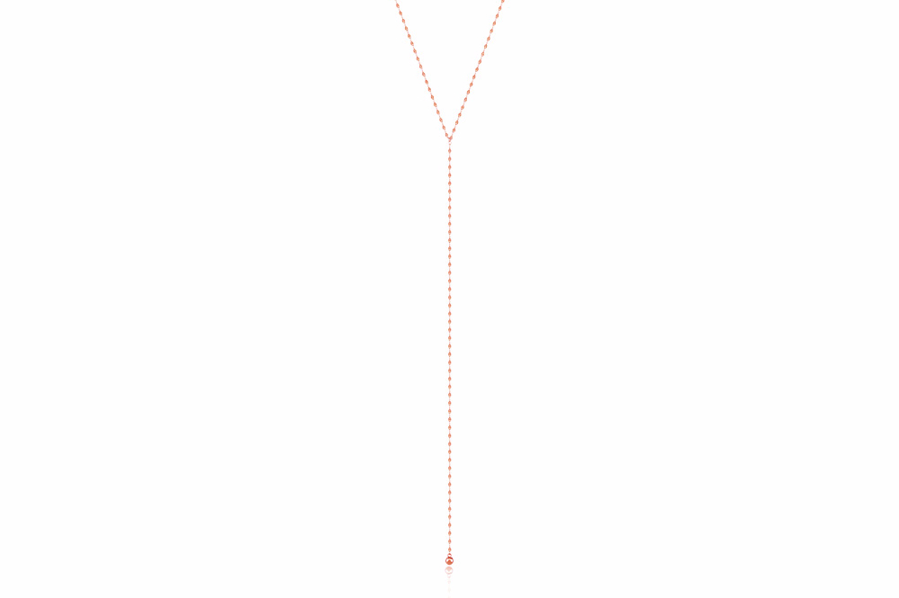 Lovely sleek Waiting Necklace 14K gold 14k long 14