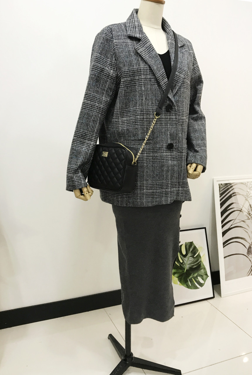 Long-sleeved knit long skirt 44-77 High-waisted H 