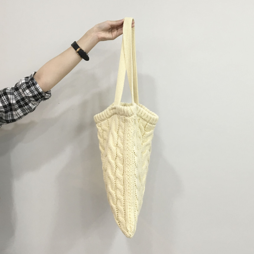 moss twisted knit eco bag woman autumn bag winter 