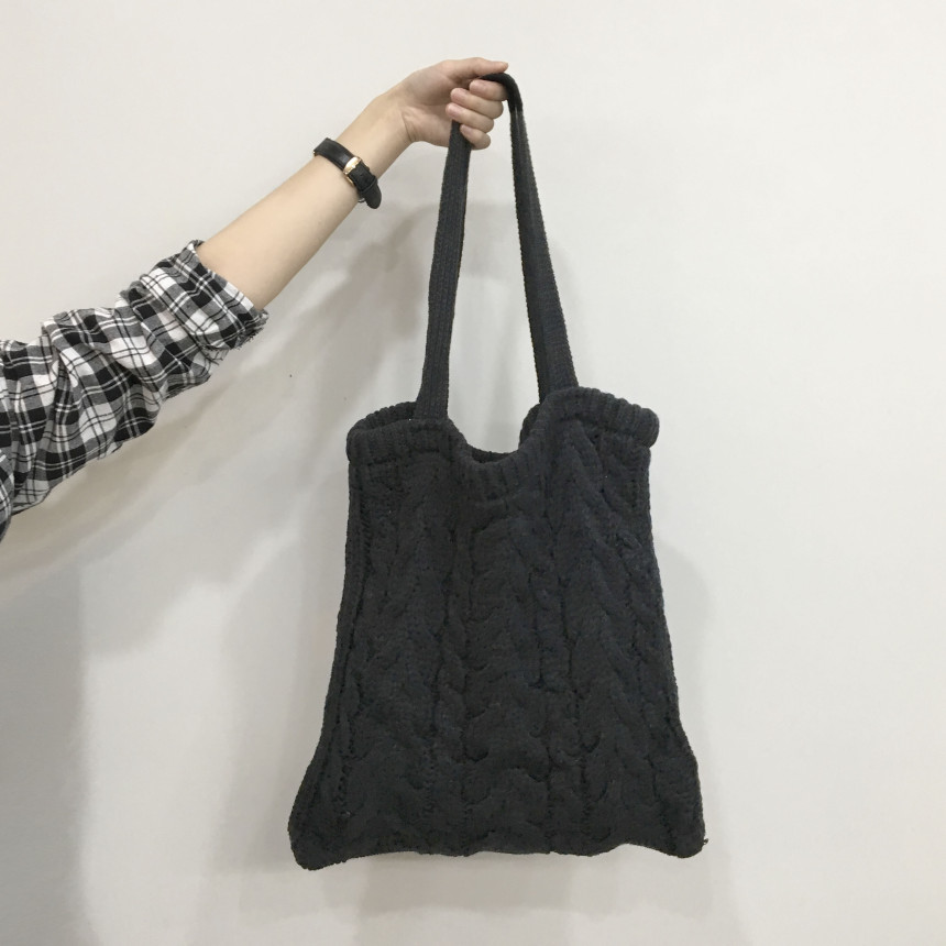 moss twisted knit eco bag woman autumn bag winter 