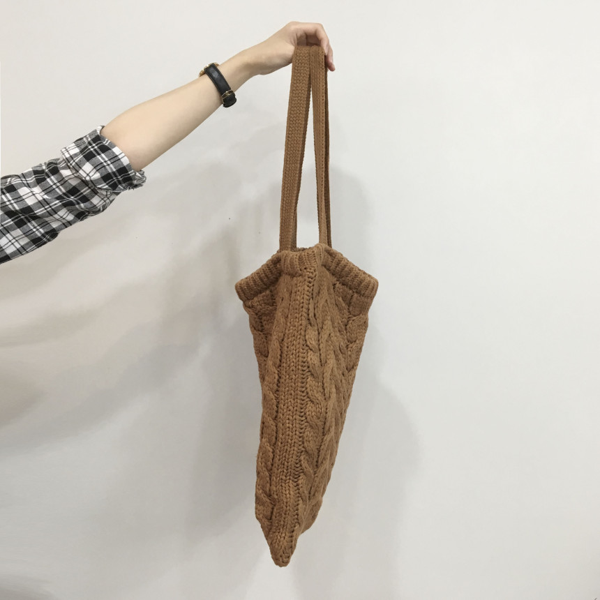 moss twisted knit eco bag woman autumn bag winter 