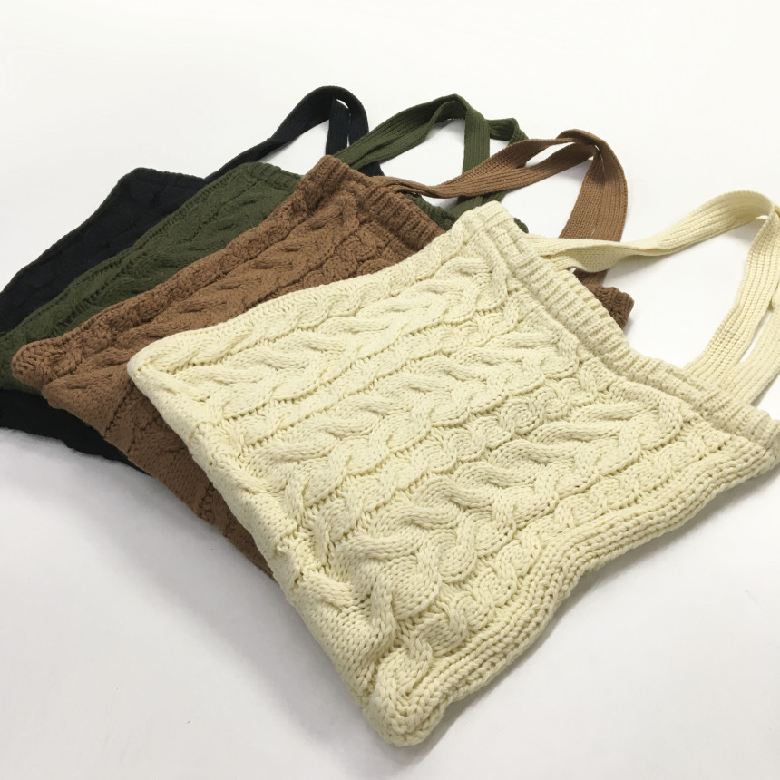 moss twisted knit eco bag woman autumn bag winter 