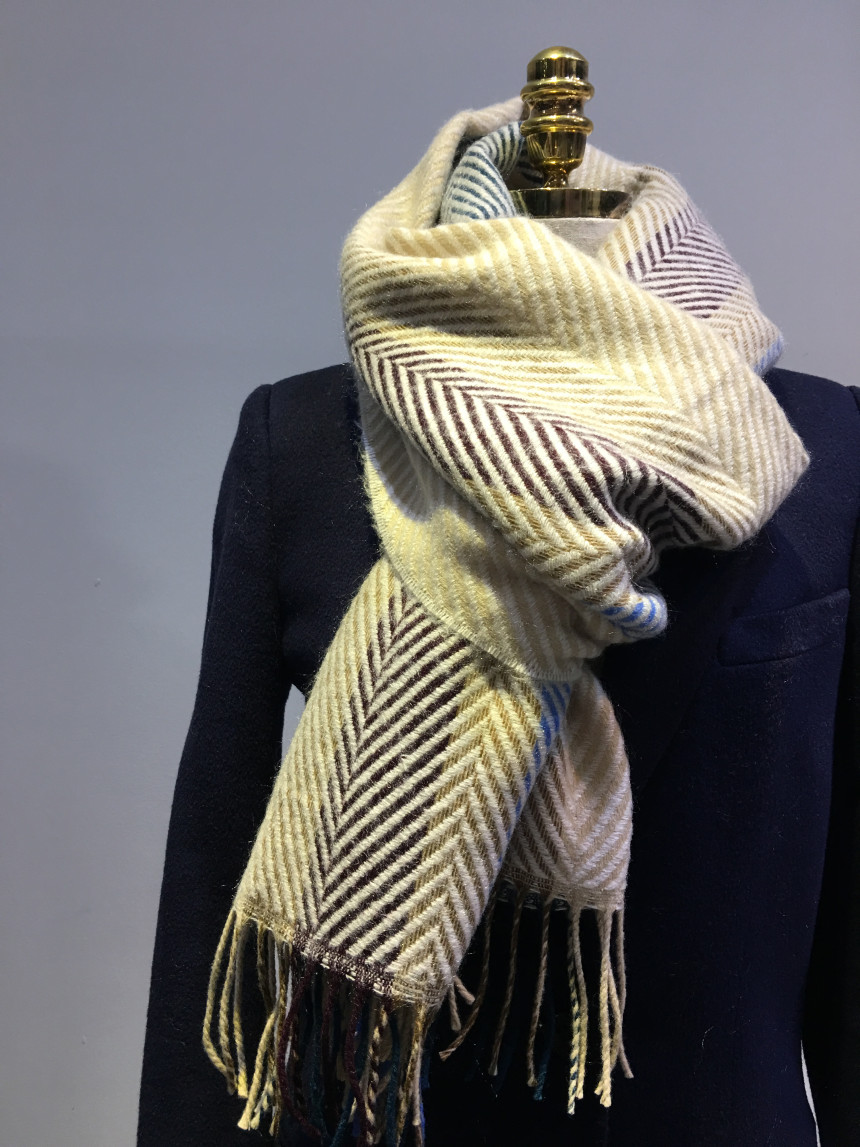 Herringbone Check Shawl Muffler