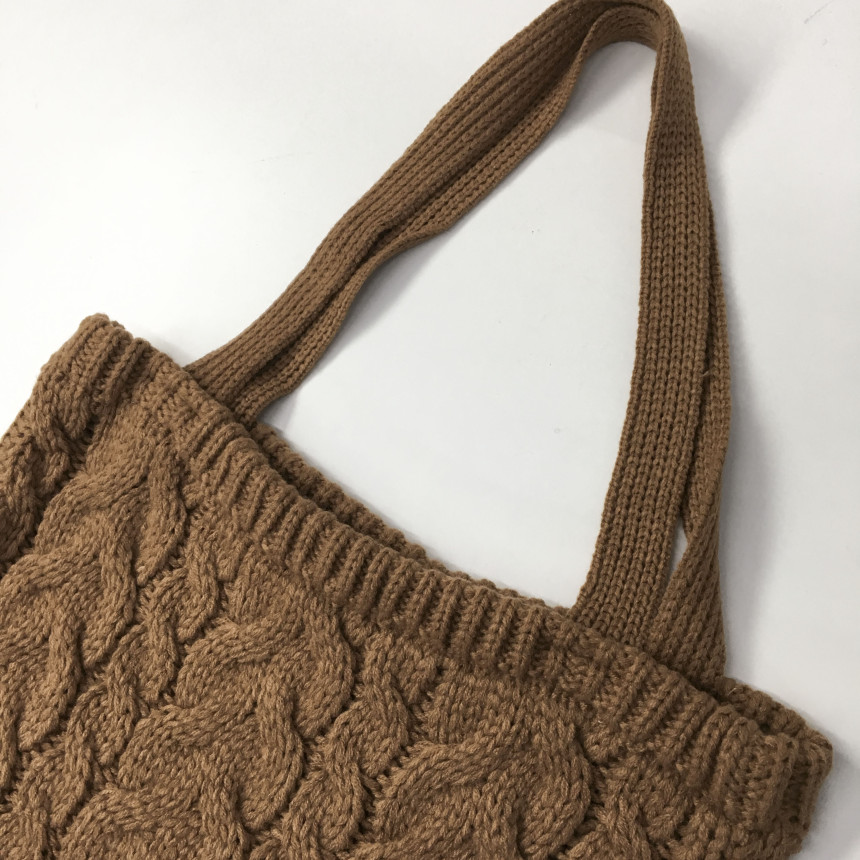 moss twisted knit eco bag woman autumn bag winter 