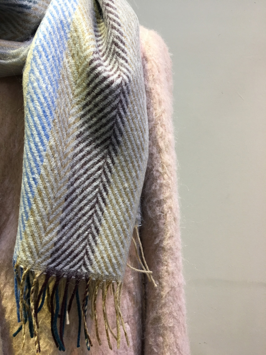Herringbone Check Shawl Muffler