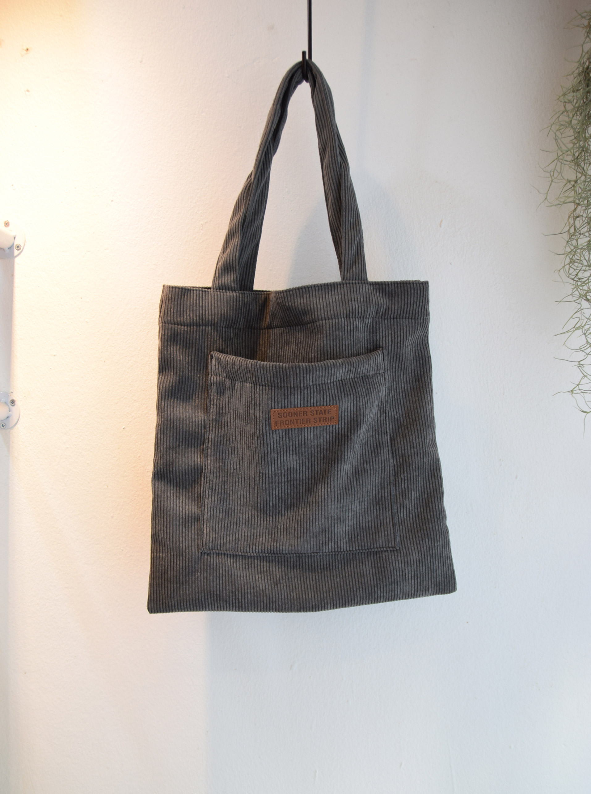 TOTE ECO SHOPPING TRAVEL Square corduroy pocket