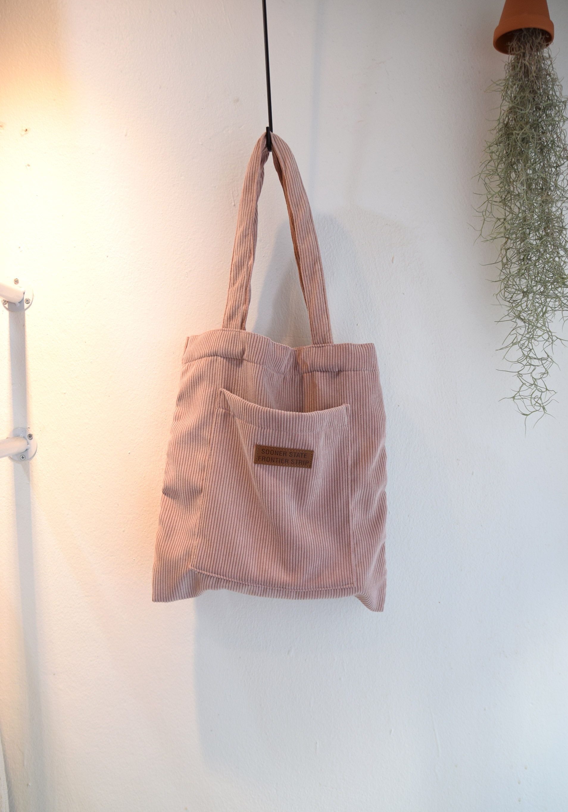 TOTE ECO SHOPPING TRAVEL Square corduroy pocket