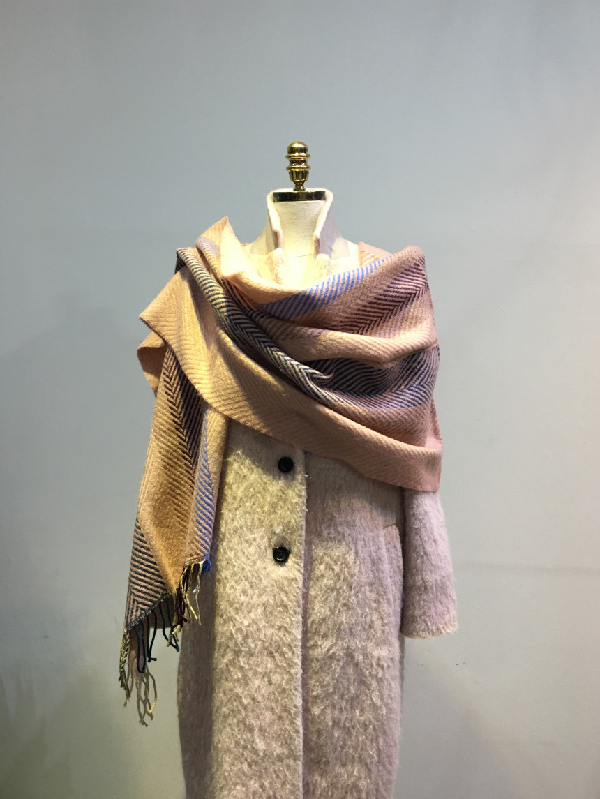 Herringbone Check Shawl Muffler