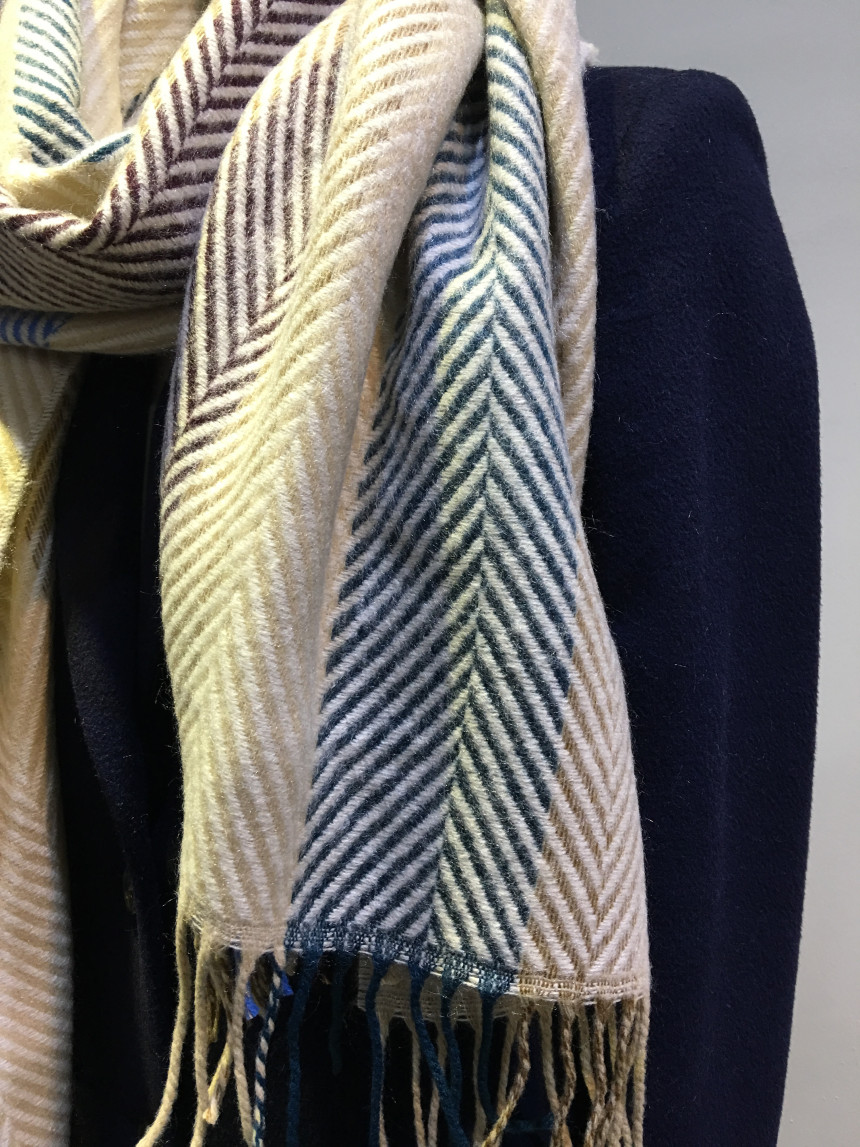 Herringbone Check Shawl Muffler