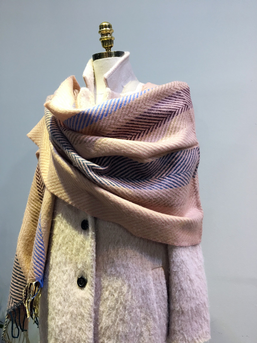 Herringbone Check Shawl Muffler