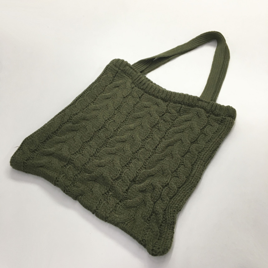 moss twisted knit eco bag woman autumn bag winter 