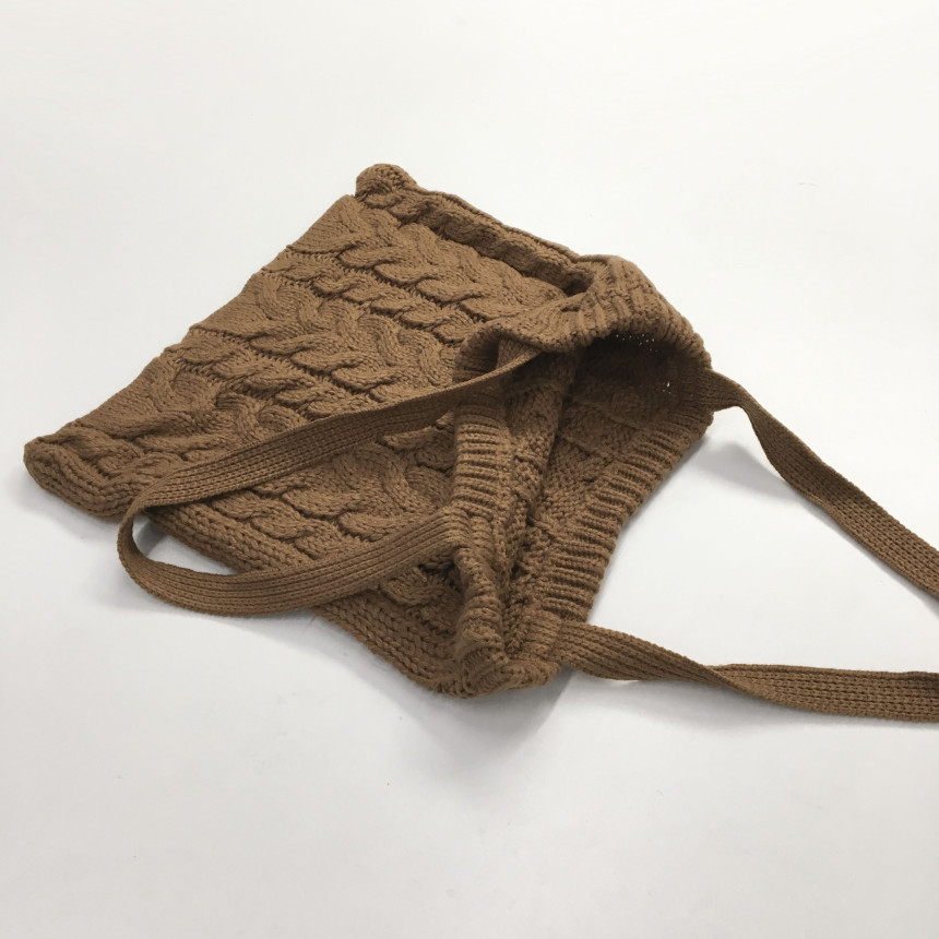 moss twisted knit eco bag woman autumn bag winter 