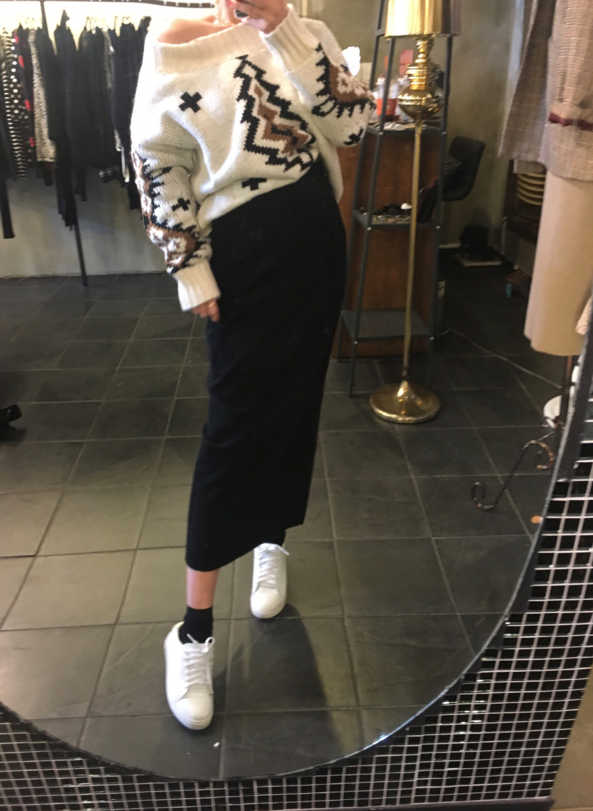 Basic Longgolden Skirt Modern classic feeling Dail