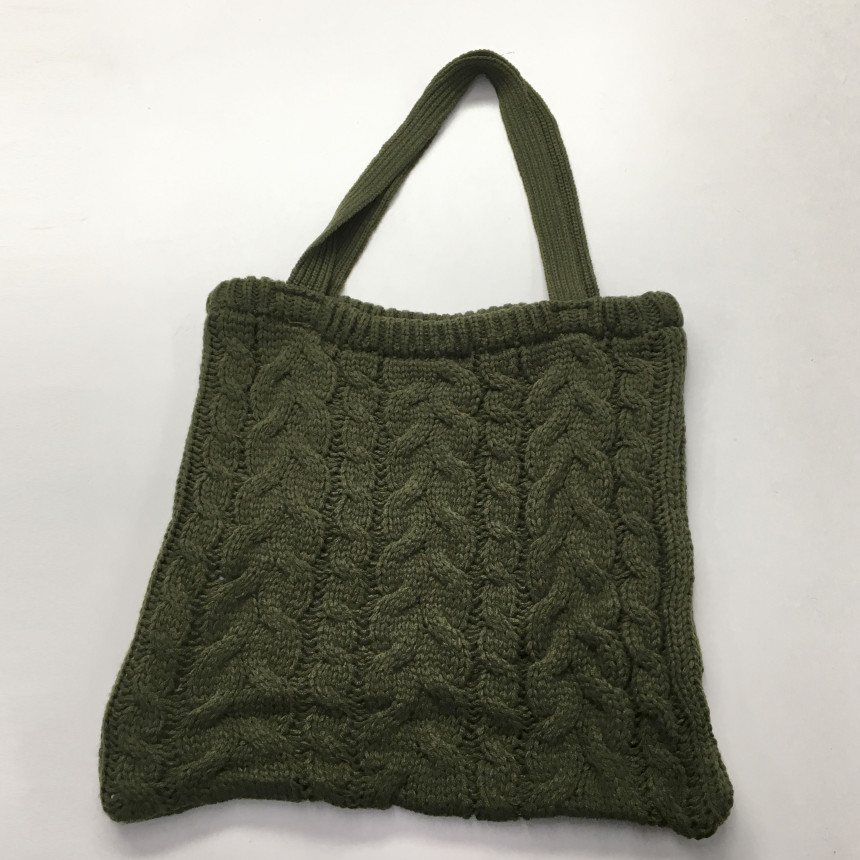 moss twisted knit eco bag woman autumn bag winter 