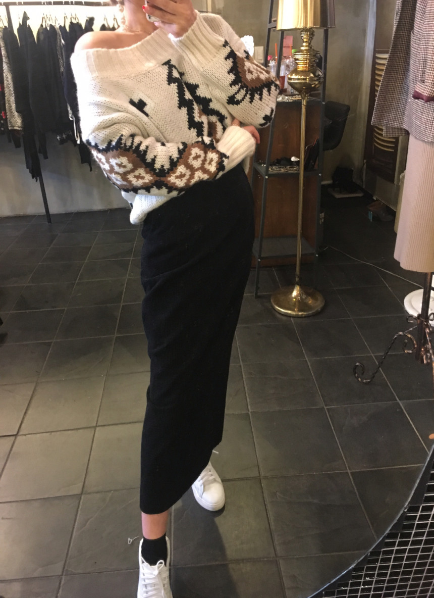 Basic Longgolden Skirt Modern classic feeling Dail