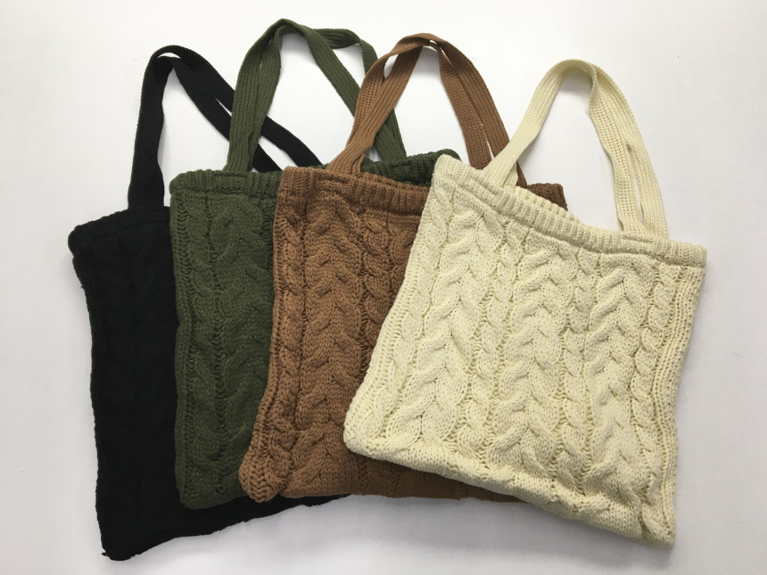 moss twisted knit eco bag woman autumn bag winter 