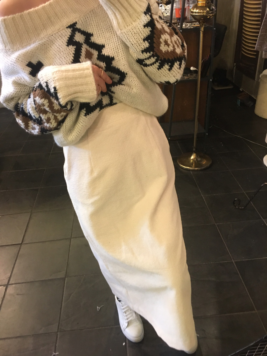 Basic Longgolden Skirt Modern classic feeling Dail