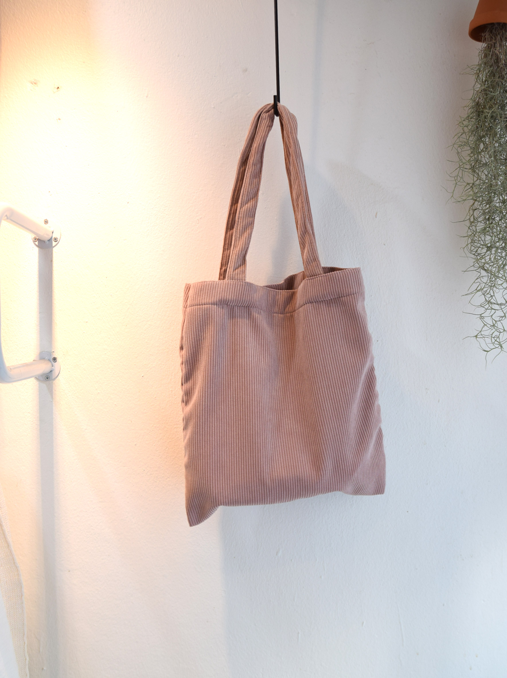 TOTE ECO SHOPPING TRAVEL Square corduroy pocket