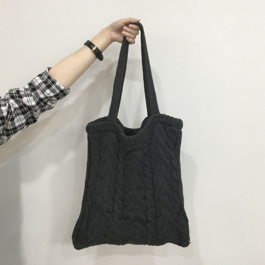 moss twisted knit eco bag woman autumn bag winter 