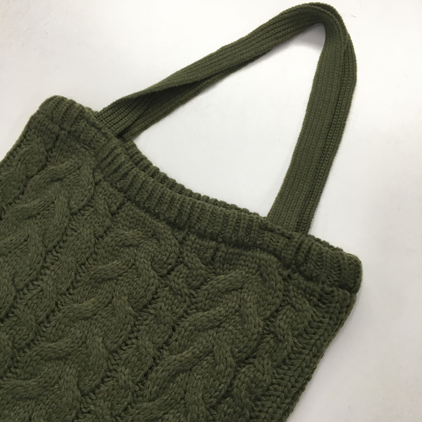 moss twisted knit eco bag woman autumn bag winter 