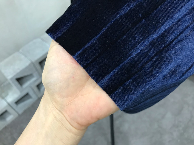 Velvet bending pleats long skirt 4 color 30s women