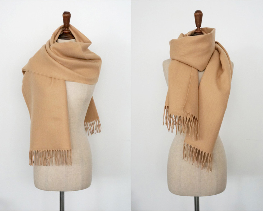 Plain Surgical Wool muffler Woman Autumn Cozy Look